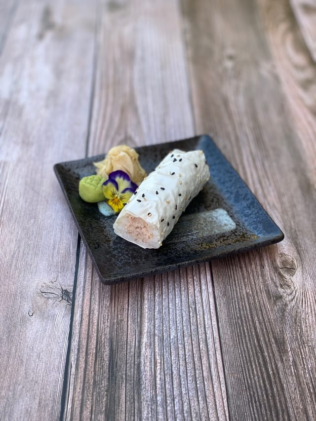 Baked Blue Crab Hand Roll.