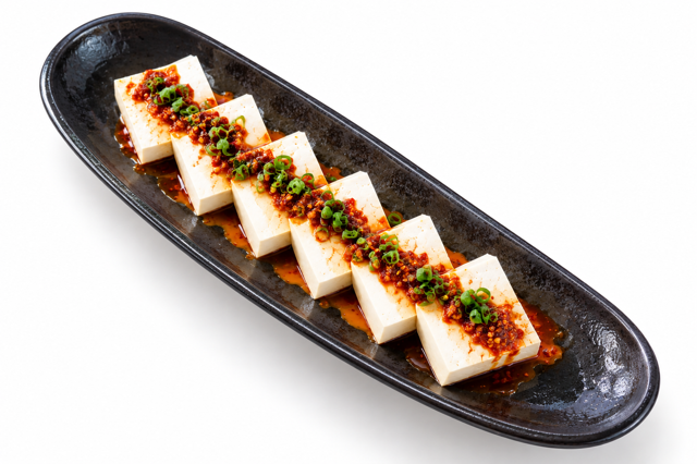 Organic Tofu with Spicy Garlic Sauce.