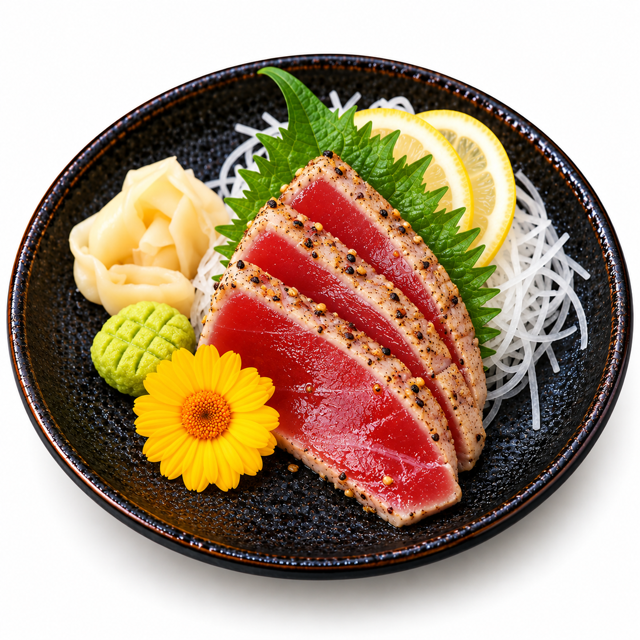 Seared Tuna Tataki Sashimi.