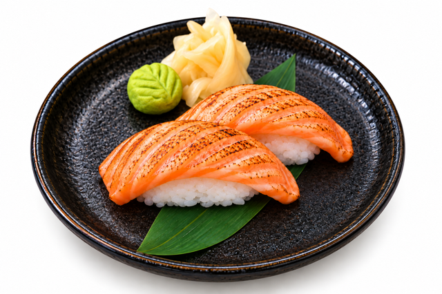 Seared Salmon Sushi.
