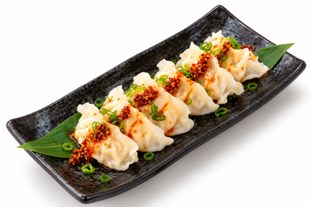 Dumplings with Spicy Garlic Sauce.