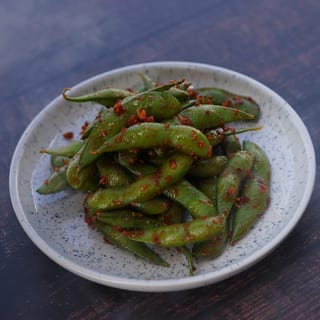 Spicy Garlic Edamame