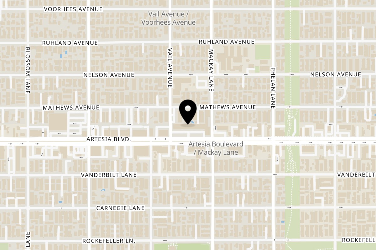 Map showing the location of Yanagi Kitchen Redondo Beach on 2301 Artesia Blvd. in Redondo Beach